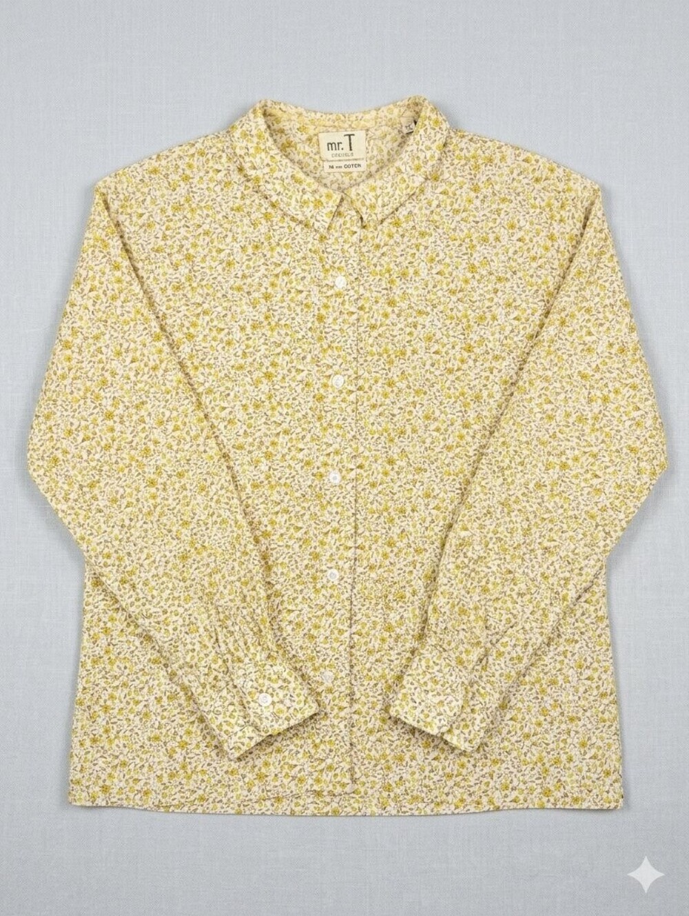 mr. T Casuals Yellow Floral Button-Up Shirt Size 15/16